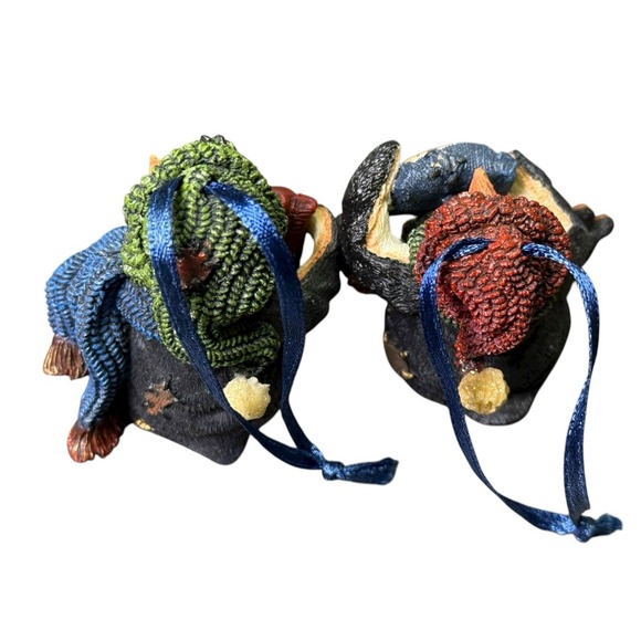 Boyds Bears Peace & Rejoice Penguin Ornaments Set 2 Resin 3E Edition Christmas - Picture 3 of 6